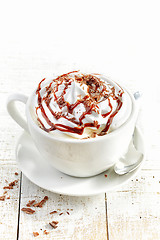 Image showing cup of coffee with whipped cream