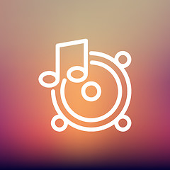 Image showing Music Tambourine thin line icon