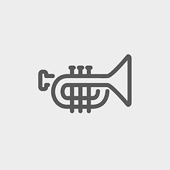 Image showing Trumpet thin line icon