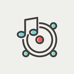 Image showing Music Tambourine thin line icon