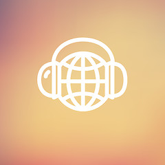 Image showing World music thin line icon