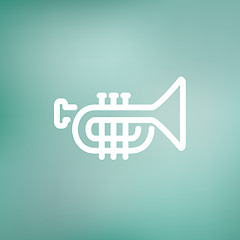 Image showing Trumpet thin line icon