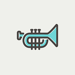 Image showing Trumpet thin line icon