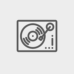 Image showing Phonograph turntable thin line icon