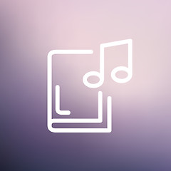 Image showing Music book thin line icon