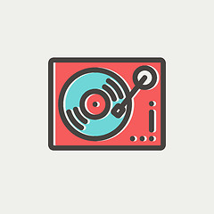 Image showing Phonograph turntable thin line icon