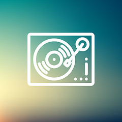 Image showing Phonograph turntable thin line icon