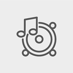 Image showing Music Tambourine thin line icon