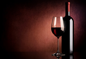 Image showing Wine on vinous background