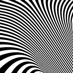 Image showing Pattern with optical illusion. Black and white background. 