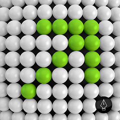 Image showing Arrow. Abstract technology background with balls. 