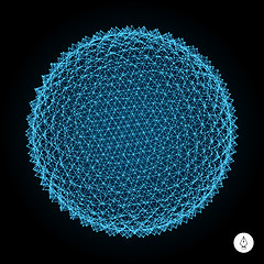 Image showing 3d sphere with prickles. Abstract geometric object. 