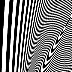 Image showing Pattern with optical illusion. Black and white background. 