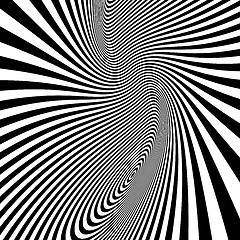 Image showing Pattern with optical illusion. Black and white background. 