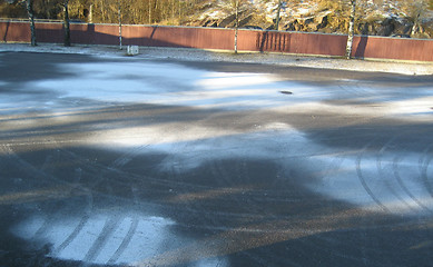 Image showing Empty car park at winter time