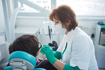 Image showing woman patient at the dentist