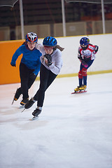 Image showing children speed skating