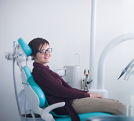 Image showing woman patient at the dentist