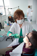 Image showing woman patient at the dentist