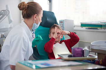 Image showing Young boy in a dental surgery