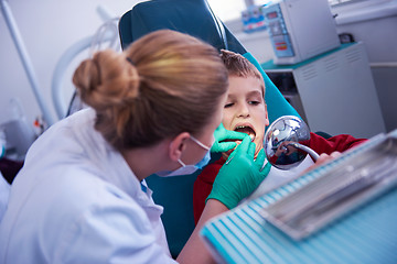 Image showing Young boy in a dental surgery