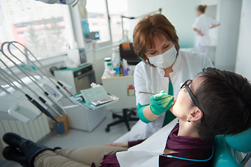 Image showing woman patient at the dentist