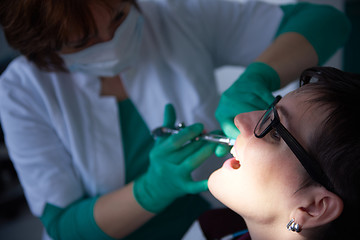 Image showing woman patient at the dentist