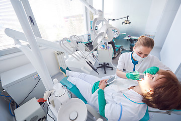 Image showing woman patient at the dentist