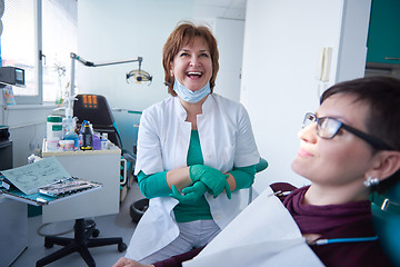 Image showing woman patient at the dentist