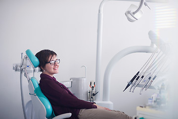 Image showing woman patient at the dentist