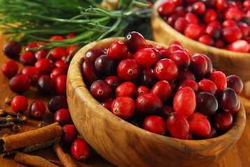 Image showing Cranberries in bowls