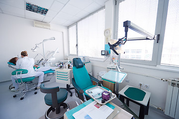 Image showing woman patient at the dentist