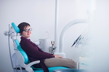 Image showing woman patient at the dentist