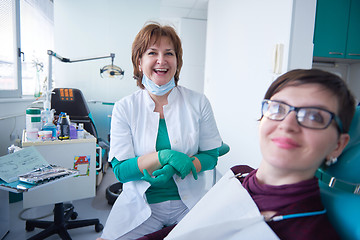 Image showing woman patient at the dentist