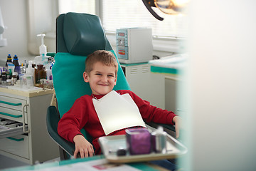 Image showing Young boy in a dental surgery