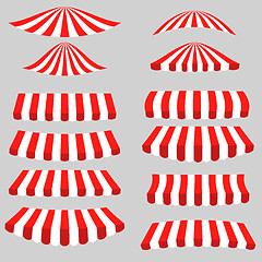 Image showing Set of Red White Tents