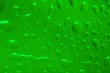 Image showing green abstract background with water drops