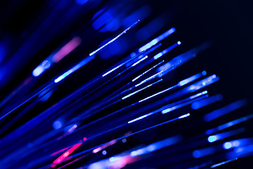 Image showing optical fibres abstract blurred technology background