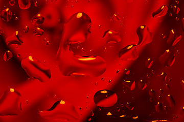 Image showing red abstract background with water drops