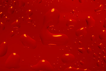 Image showing red abstract background with water drops