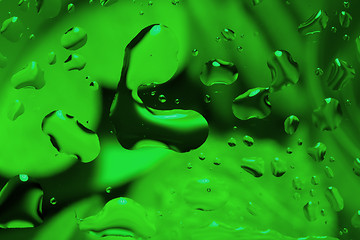 Image showing green abstract background with water drops