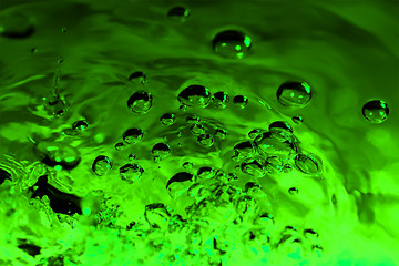 Image showing green abstract background with water drops