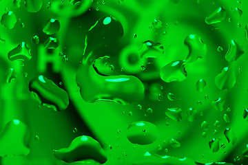 Image showing green abstract background with water drops