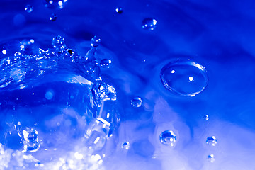Image showing Background of blue water drops splash