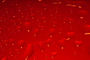 Image showing red abstract background with water drops