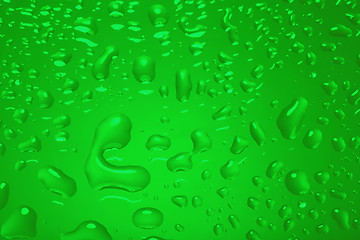 Image showing green abstract background with water drops