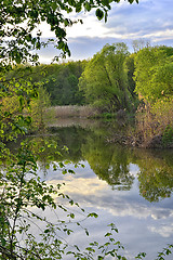 Image showing Spring landscape with the river