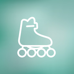 Image showing Roller skate thin line icon