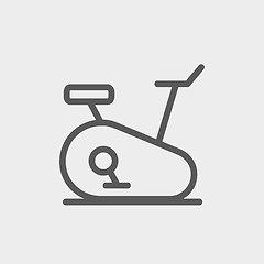 Image showing Fitness cycling thin line icon