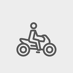 Image showing Motorbike thin line icon